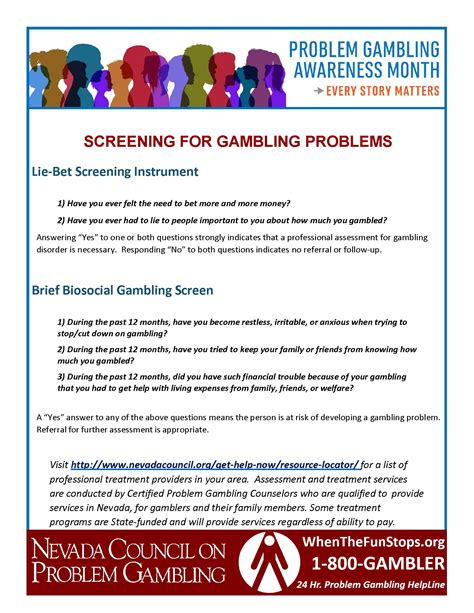 gambling screening tools|An Introduction To Problem Gambling and Screening Tools for .